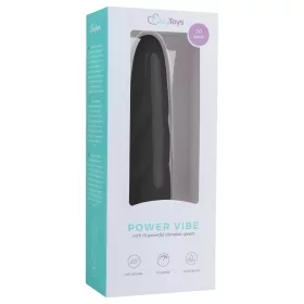  Easytoys Power Vibe - csavart szilikon rúd vibrátor (fekete)