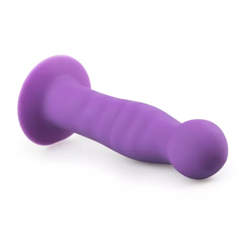 Easytoys - hullámos, tapadókorongos dildó (lila)