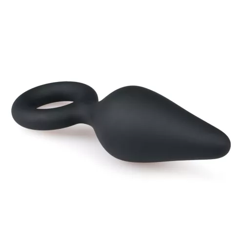 Easytoys Pointy Plug - gyűrűs anál plug - közepes (fekete)