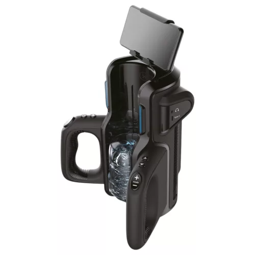 LETEN SM 500 - fel-le mozgó maszturbátor telefon tartóval (fekete)