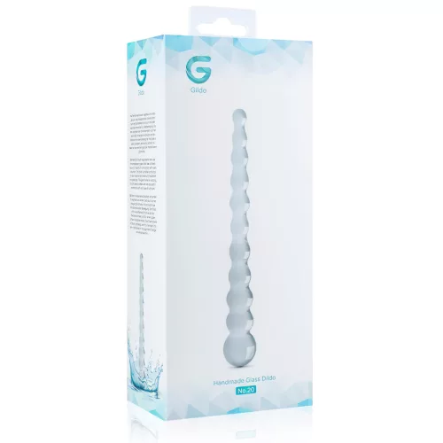 Gildo Glass No. 20 - gyöngyös üveg dildó (átlátszó)