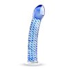 Gildo Glass No. 5 - spirál üveg dildó (átlátszó-kék)