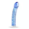 Gildo Glass No. 5 - spirál üveg dildó (átlátszó-kék)