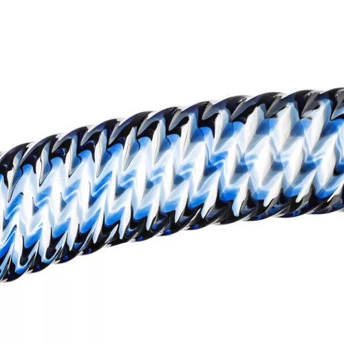 Gildo Glass No. 5 - spirál üveg dildó (átlátszó-kék)