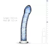 Gildo Glass No. 5 - spirál üveg dildó (átlátszó-kék)