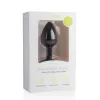 Easytoys Diamond - fehér köves anál plug (kicsi) - fekete