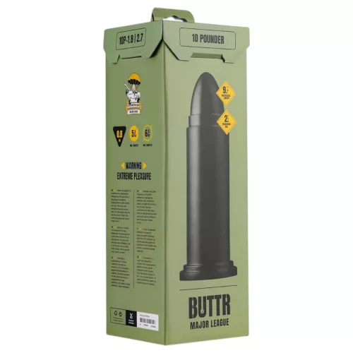 BUTTR 10 Punder - tapadókorongos nagy dildó (fekete)