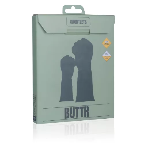 BUTTR Gauntlets - latex fisting, ökölszex kesztyű (fekete)