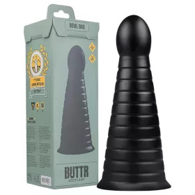 BUTTR Devil Dog - tapadókorongos dildó (fekete)