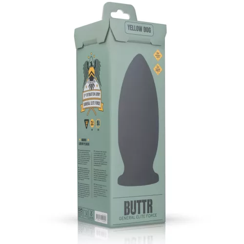 BUTTR Yellow Dog - tapadókorongos dildó (fekete)