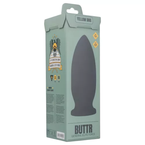 BUTTR Yellow Dog - tapadókorongos dildó (fekete)