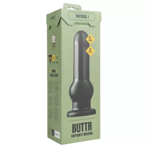 BUTTR Tactical I - tapadókorongos dildó (fekete)