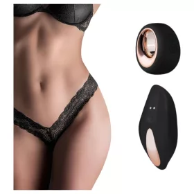   Pantyrebel - akkus, rádiós vibrációs csipke tanga - fekete (S-L)