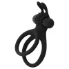 Easytoys Share Ring - vibrációs pénisz- és heregyűrű (fekete)