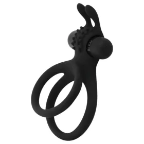   Easytoys Share Ring - vibrációs pénisz- és heregyűrű (fekete)