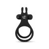 Easytoys Share Ring - vibrációs pénisz- és heregyűrű (fekete)