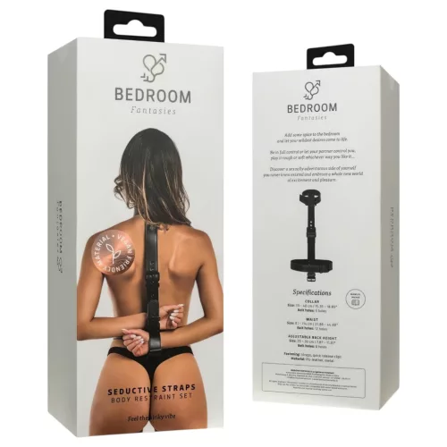 Bedroom Fantasies - BDSM kötöző nyakörvvel és béklyókkal (fekete)