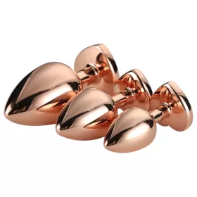   Gleaming Love - szíves anál plug szett - rosegold (3 részes)