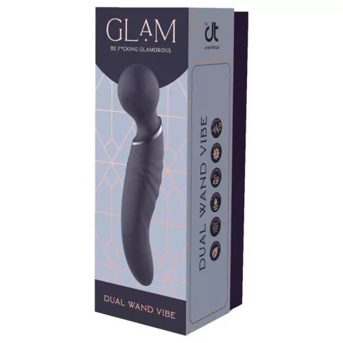 Glam - kétvégű wand vibrátor (sötétszürke)