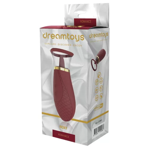 Dreamtoys Roxy - szívó-nyaló vibrátor (bordó)