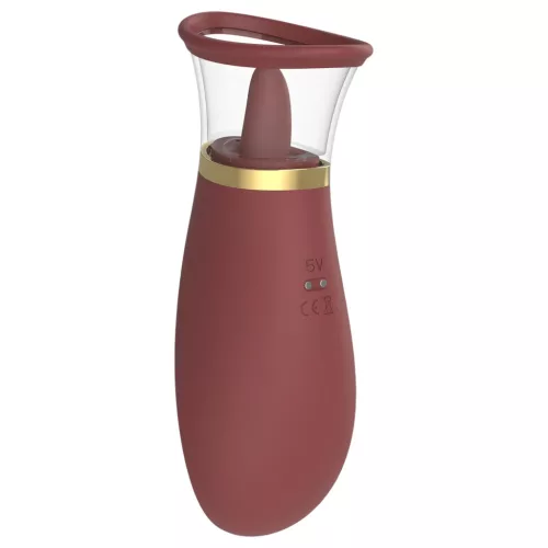 Dreamtoys Roxy - szívó-nyaló vibrátor (bordó)
