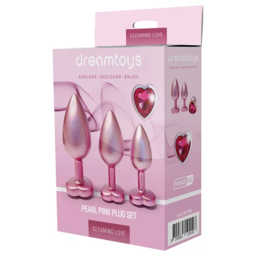 Dreamtoys Gleaming Love - szíves anál plug szett (rózsaszín)