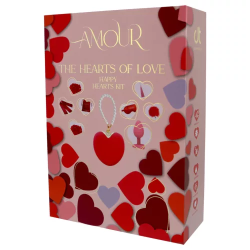 Dreamtoys Amour - szív vibrátor ajándékszett (piros)