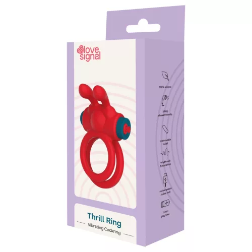 Dreamtoys Love Signal - vibráló péniszgyűrű (piros)
