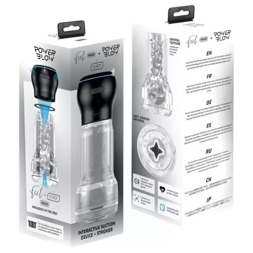 Kiiroo feel Pocket & PowerBlow - interaktív maszturbátor (átlátszó)