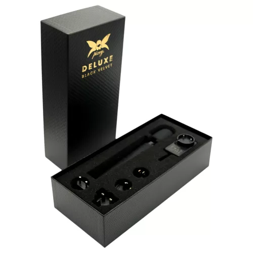 Wand vibrátor Pixey Deluxe Black Velvet M – 4 fokozat, fekete
