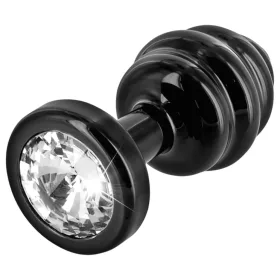 DIOGOL Anni - bordázott anál plug - fekete - (3cm)