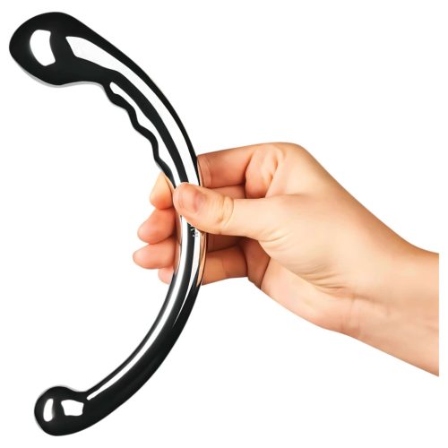 Le Wand - kétvégű rozsdamentes acél dildó (ezüst)