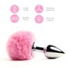 / FEELZTOYS - fém anál plug nyuszifarokkal (ezüst-pink)