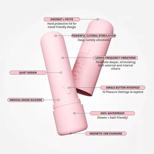 Vush Pop Gloss - akkus, vízálló mini vibrátor (pink)